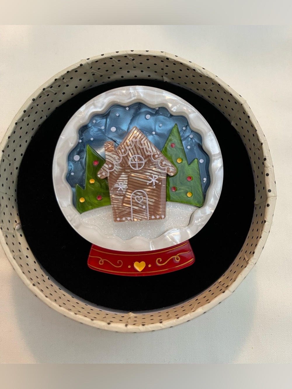 Erstwilder Season’s Greetings Snowglobe Brooch Pin